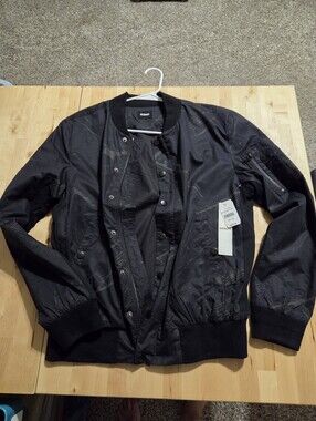 udson Jeans "The Bomber" Jacket Size Men's Small Black 100% Cotton NWT